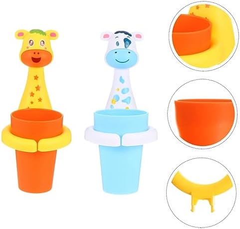 2 Sets Cartoon Animal Toothbrush Holder for Bathroom