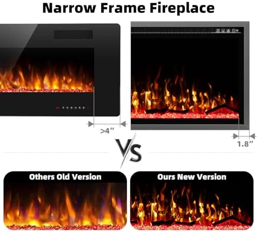 60 Inch Electric Fireplace with Remote Control