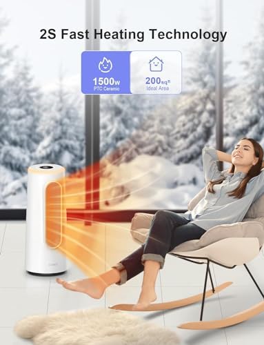 CLEVAST Smart Space Heater with RGB Night Light and Voice Control
