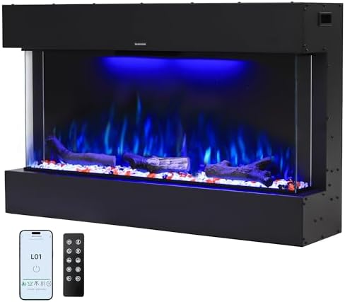 Masarflame 42 Electric Fireplace with WiFi Alexa Timer Thermostat