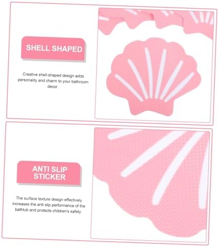 BESTYASH 12Pcs Shell Shaped Non-Slip Bath Stickers
