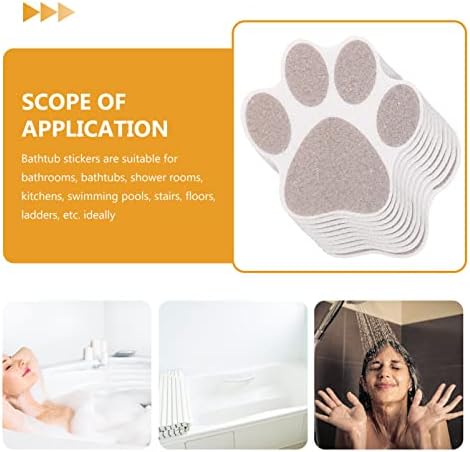 Kisangel 10pcs Bathtub Anti-Slip Stickers with Paw Designs