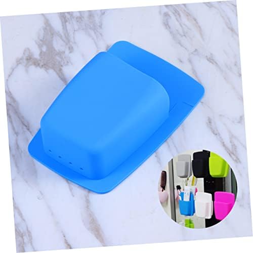 BESTYASH Wall Mounted Toothbrush and Razor Holder Organizer with Drainage System Blue