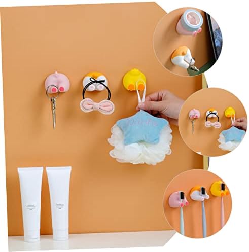 2pcs Cartoon Animal Butt Hooks Self-Adhesive Wall Decor