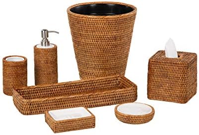 Kouboo La Jolla Rattan Toothbrush Holder Honey-Brown
