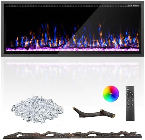 Kucreiheat 50 Inch Electric Fireplace with Remote Control