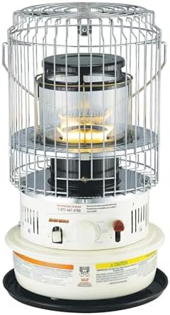 Kero World Kerosene Heater with Chimney Compact and Portable White