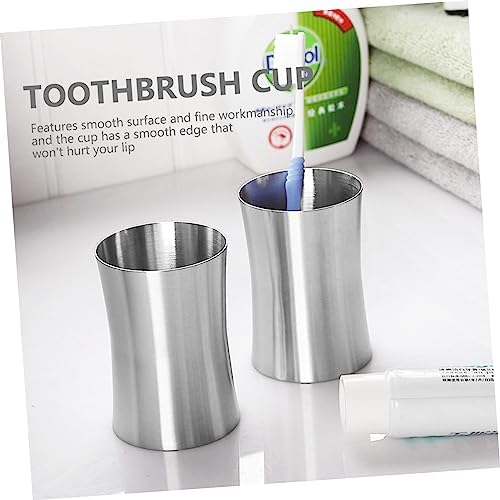 Stainless Steel Reusable Bathroom Toothbrush Holder Cup