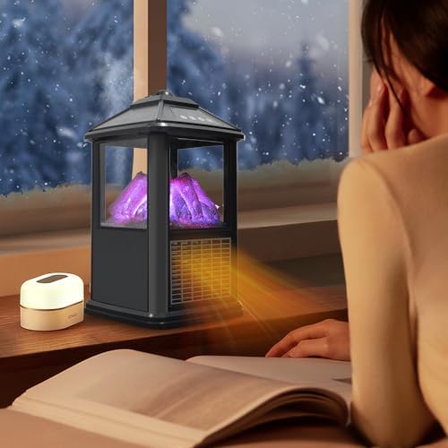 TOONLUPAL Mini Electric Fireplace with Remote Control