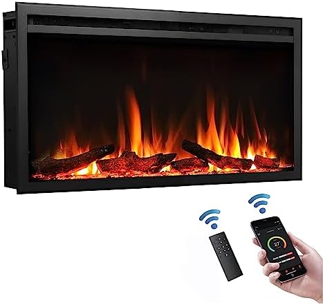 Legend Flame 33 W Electric Fireplace with Log Set Crystal Stone
