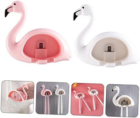 Flamingo Toothbrush Holder Wall Mount Storage Rack