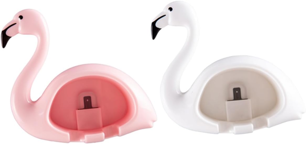Flamingo Toothbrush Holder Wall Mount Storage Rack