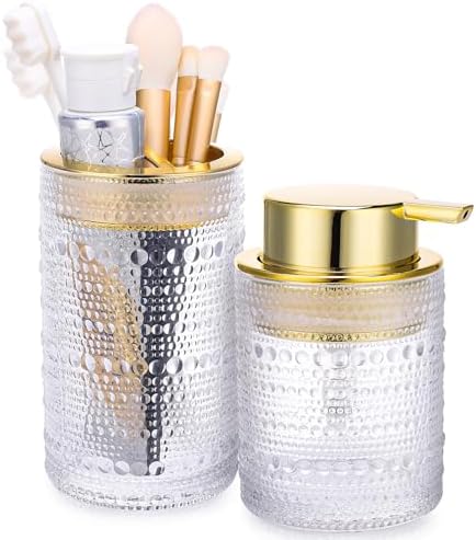 Nafhone Clear Glass Bathroom Accessory Set 2 Pcs