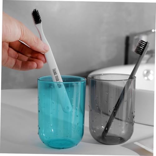 Luxshiny 2pcs Transparent Toothbrush Cups for Adults and Kids