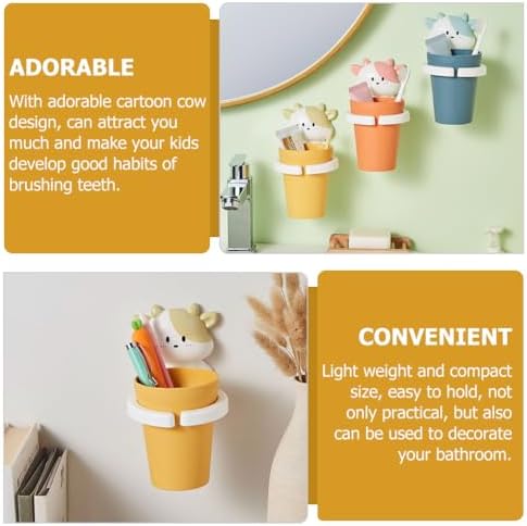 Alipis 2Pc Cartoon Toothbrush Cup Holder for Kids