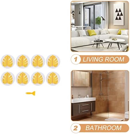 Yellow Leaf Non-Slip Bathtub Stickers 8 Pack