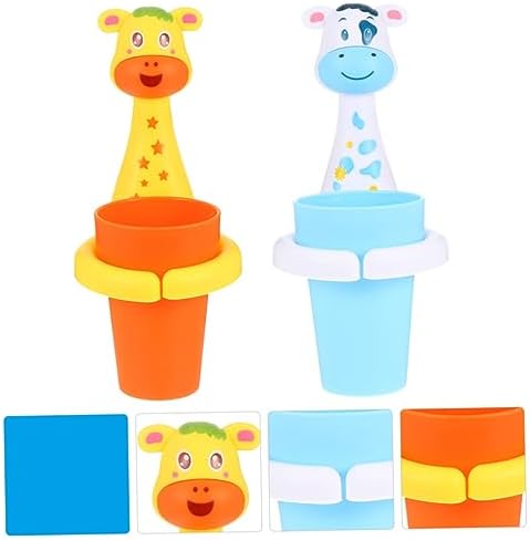 2 Sets Cartoon Animal Toothbrush Holder for Bathroom