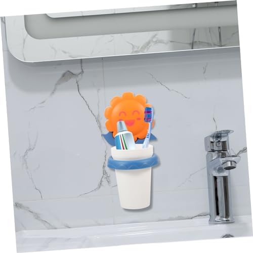 LIFKOME Cartoon Toothbrush Cup Rack Wall-Mounted Organizer 1