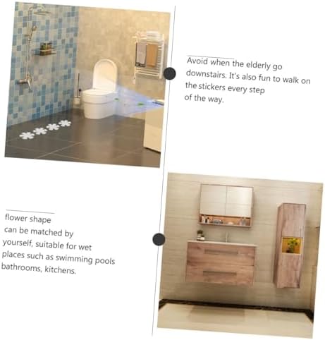 LIFKOME Anti-Slip Bath Stickers with Flower Shell Design