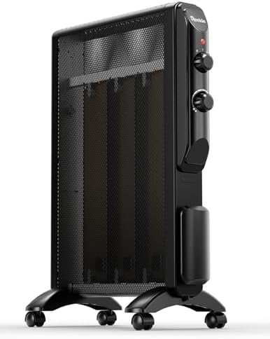 REEKIE 1500W Electric Space Heater with Thermostat and 2 Heat Settings