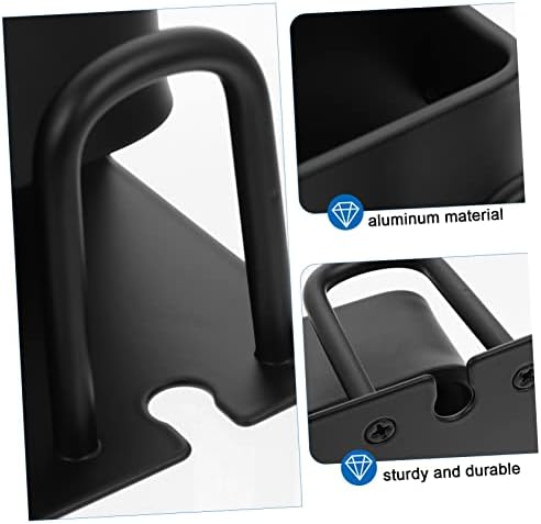 Wall-Mounted Storage Rack for Toothbrush and Toothpaste Black Aluminum