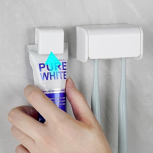 LUEXBOX Wall Mounted Toothbrush Holder with Cover