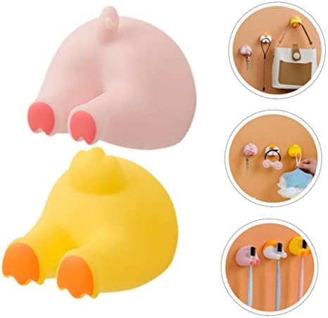 LIFKOME Animal Tail Wall Hooks 2pcs Toothbrush Holders Self-Adhesive