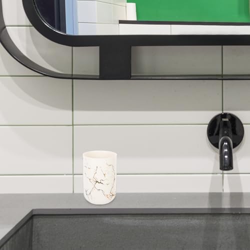 Alipis Ceramic Toothbrush Holder with Marble Pattern