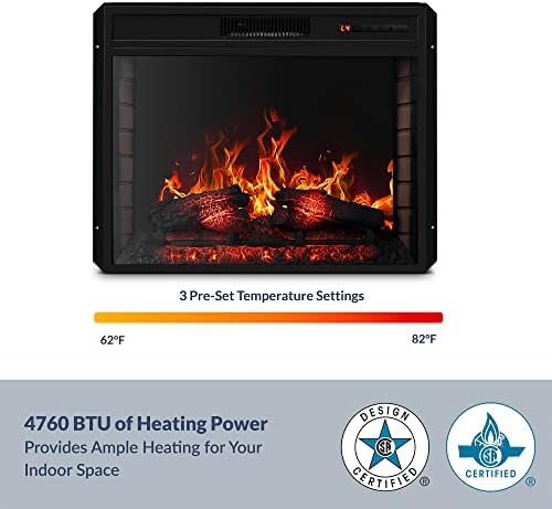 BELLEZE 28 Electric Fireplace with 5000 BTU Heater
