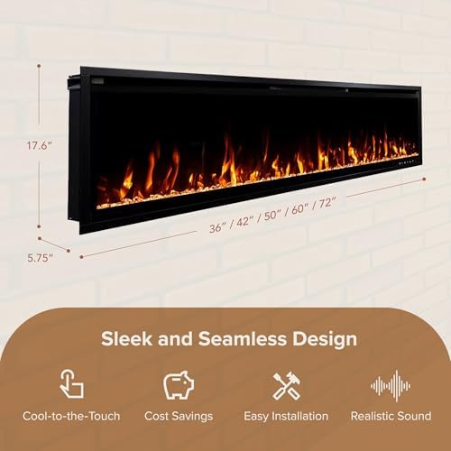 Modern Ember Aerus 72 Inch Smart Linear Electric Fireplace 1