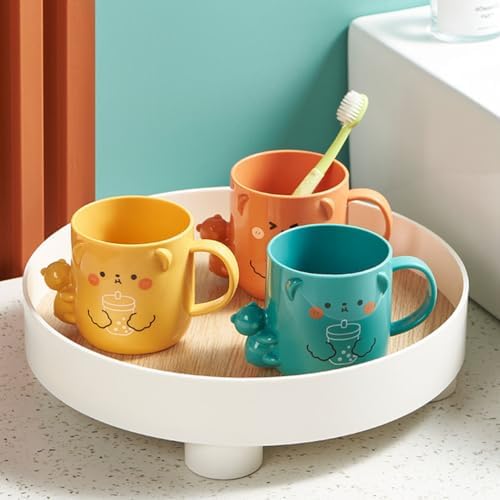 ULTECHNOVO 2 Pcs Kids Cartoon Toothbrush Cup