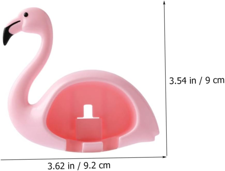 Garneck 2pcs Flamingo Wall Mounted Toothbrush Holder