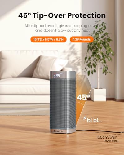 Gaiatop 1500W Electric Space Heater with 5 Modes and Remote Control 1