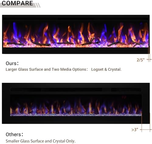 Feelcoo 60 Inch Ultra-Thin Electric Fireplace