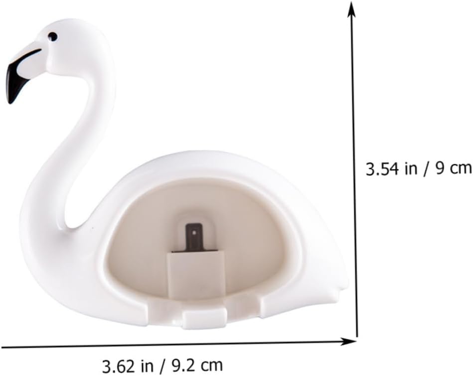 Chic Flamingo Toothbrush Holder 2pcs Wall Mount Adhesive Storage Rack 1