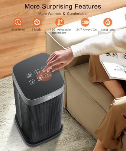 Sunnote 1500W Electric Space Heater with Remote and Oscillating Function