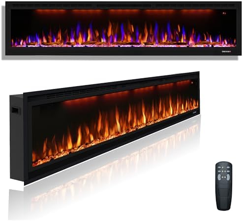 Dreamflame 74 Inch Electric Fireplace with Smart Control