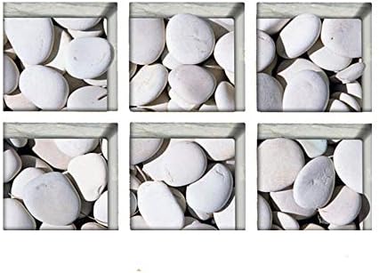 AILEGOU 3D Non-Slip Bathtub Stickers with 6 Pieces Pebbles-A04