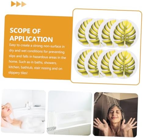 FONDOTIN Leaf Design Non-Slip Bathtub Stickers Set
