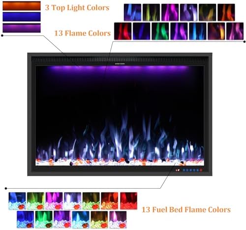 Benrocks 40 Smart Electric Fireplace Insert - Black