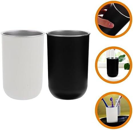 HOLIDYOYO 2-Piece Toothbrush Holder Set Stainless Steel Travel Tumbler