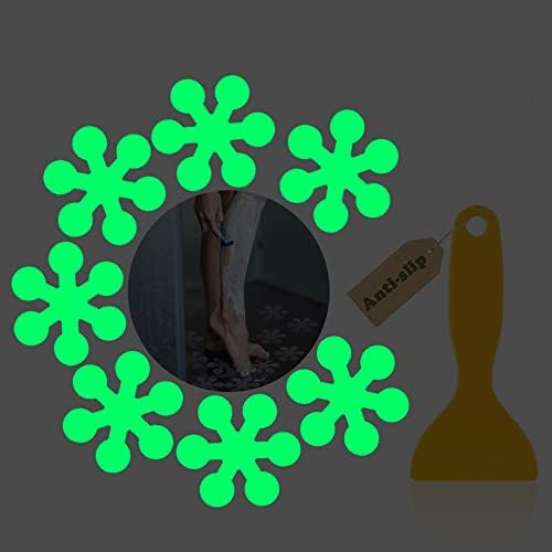 Flower Shape Luminous Non-Slip Bathroom Stickers 12 Pcs