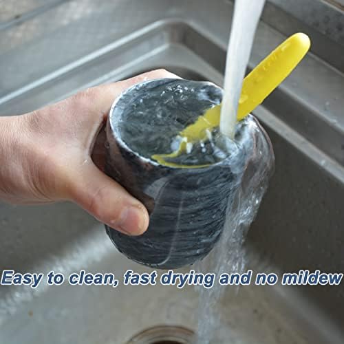 Handmade Marble Toothbrush Holder Black