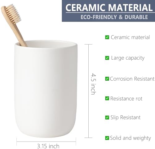 Ceramic Soap Dispenser Set with Toothbrush Holders