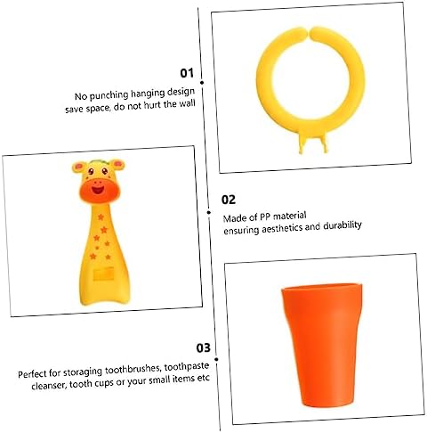 2 Sets Cartoon Animal Toothbrush Holder for Bathroom