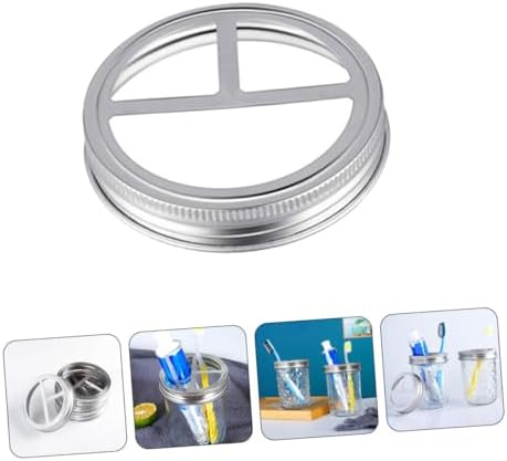 BUGUUYO 5Pcs Wide Mouth Jar Toothbrush Holder Lid