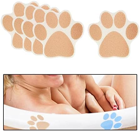 10-Pack Slip-Resistant Dog Paw Bathtub Decals - Brown