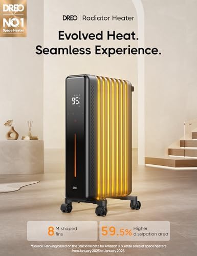 Dreo Oil Filled Radiator Heater with Remote 1500W