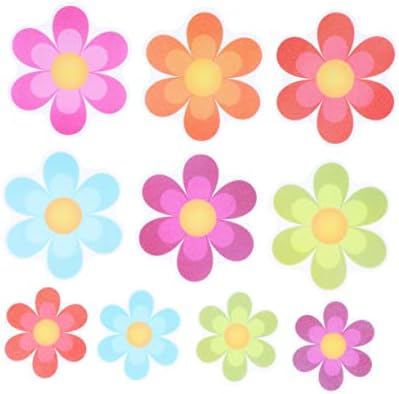 PRETYZOOM 10Pcs Colorful Flower Bath Non-Slip Stickers