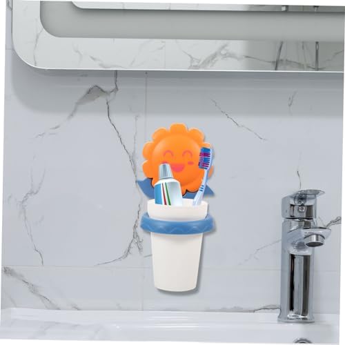 Cartoon Toothbrush Cup Organizer Wall Mount